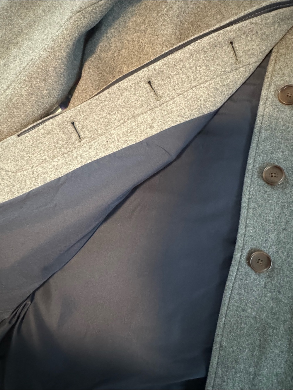 Women’s Gray Wool Blend Driving Coat - Picture 9 of 13